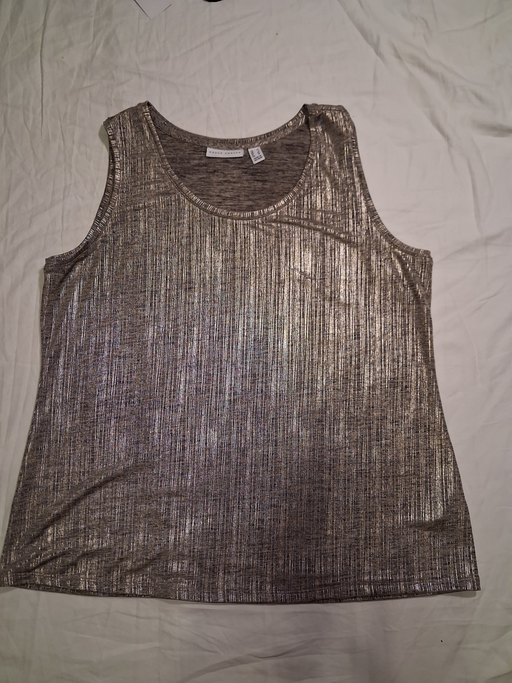 Susan Graver Size Large Metallic Open Cardigan Set With Tank Top And Jacket NWT - Picture 4 of 15